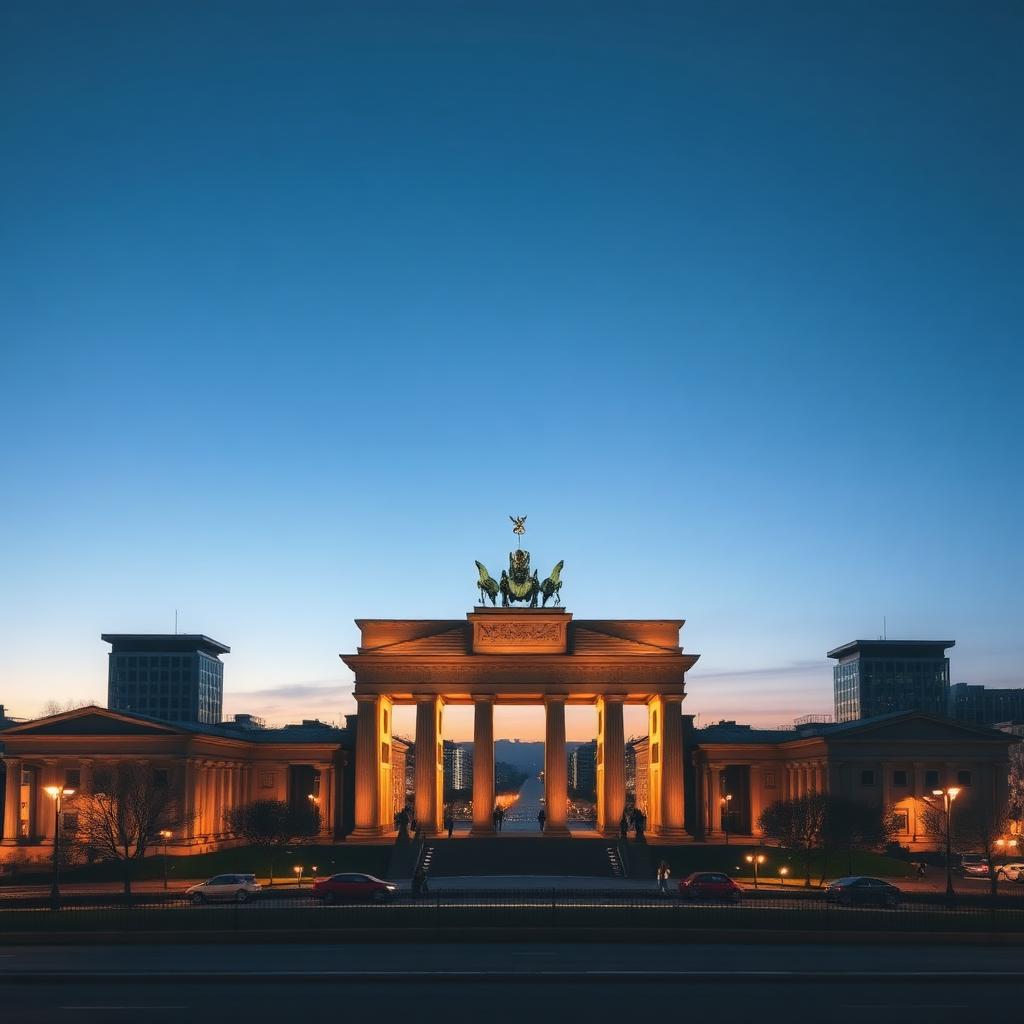 Brandenburg Gate in Berlin at blue hour